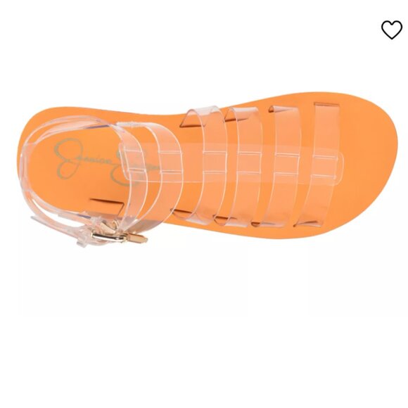 NEW JESSICA SIMPSON womens Bimala Platform Sandals clear/orange 253 - Picture 4 of 7